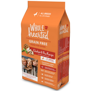 WholeHearted Libre de Granos Alimento Natural para Perro Todas las Edades Receta Pollo y Chícharo, 11 kg