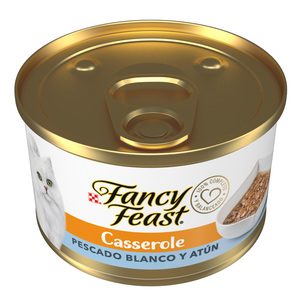 Fancy Feast Casserole Alimento Húmedo para Gato Receta de Pescado Blanco y Atún, 85 g
