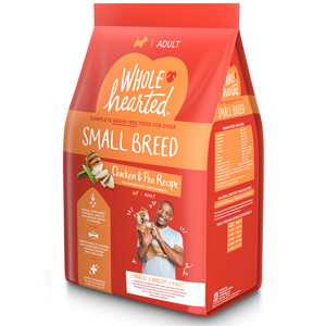 WholeHearted Libre de Granos Alimento Natural para Perro Adulto Raza Pequeña Receta Pollo y Chícharo, 6 kg
