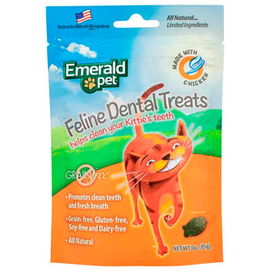 Emerald Pet Premios Dentales para Gato Receta Pollo, 85 g