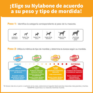Nylabone Moderate Chew Paquete 2 Juguetes Masticables Diseño Hueso Flexible Sabor Pollo para Perro, X-Chico