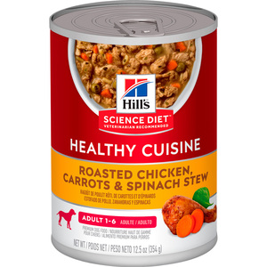 Hill's Science Diet Healthy Cuisine Alimento Húmedo para Perro Adulto Receta Estofado Pollo y Zanahoria, 354 g