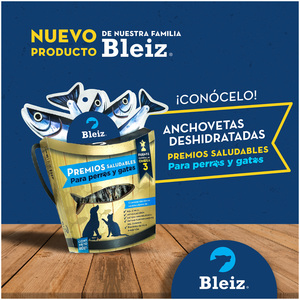 Bleiz Premio Natural Deshidratado para Perro/Gato Receta Anchovetas, 80 g