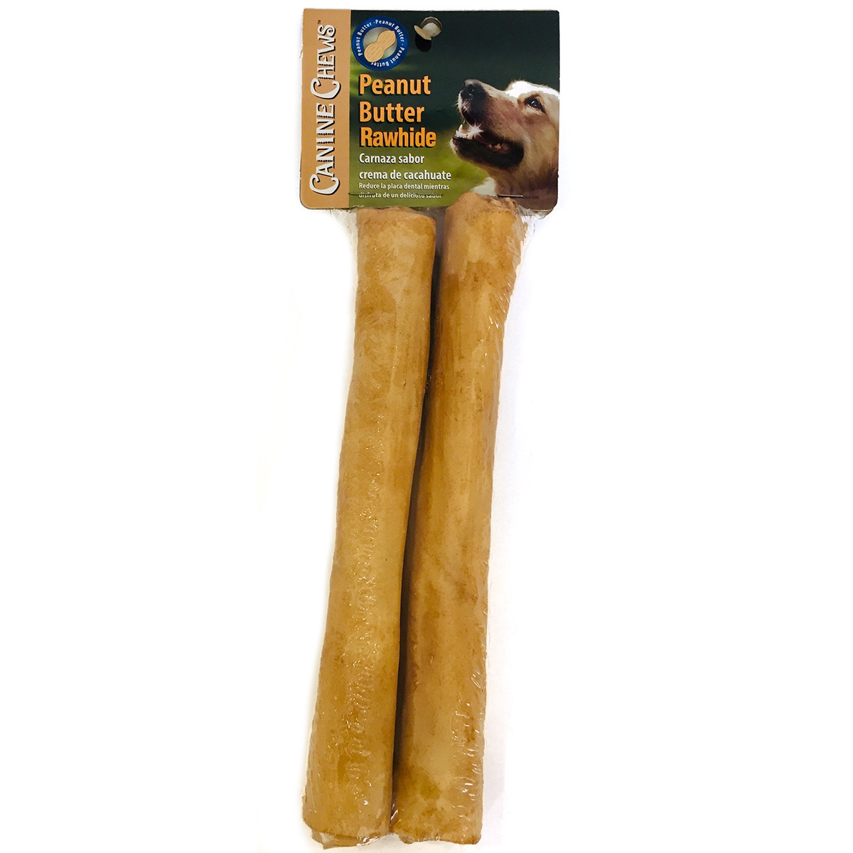Canine Chews Carnaza para Perro en Forma de Rollo Sabor Crema de Cacahuate, 2 Piezas