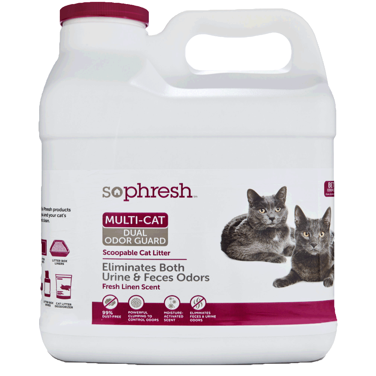 Sophresh Multi-Cat Dual Odor Guard Arena Aglutinante con Esencia para Hogares Multi-Gato, 7.2 kg