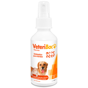 Esteripharma Veteribac Antiséptico para Heridas para Mascotas, 120 ml