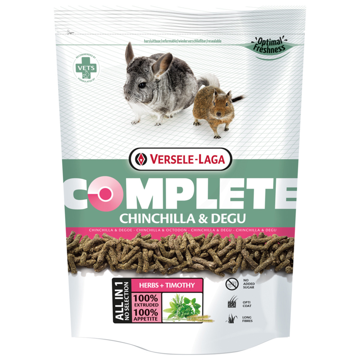 Versele-Laga Complete Alimento Seco para Chinchilla y Degu Todas las Edades, 500 g